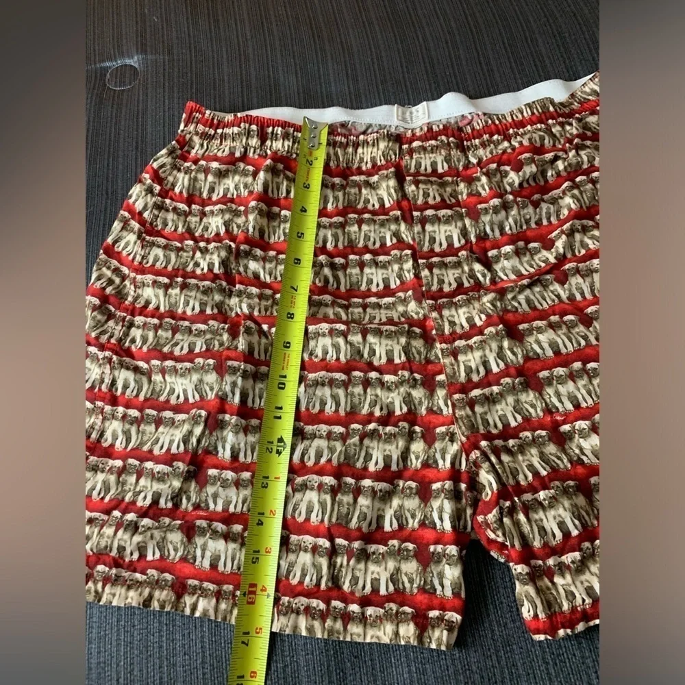 J.Crew Puppy Dogs Print Labrador Boxers Brief Briefs Shorts Red Beige Size 40-42